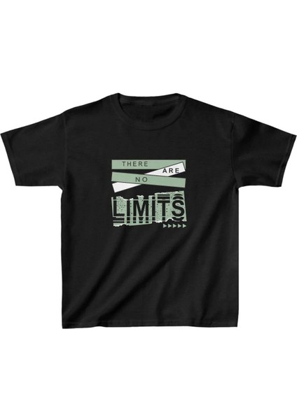 Unisex Çocuk Baskılı T-Shirt - Siyah