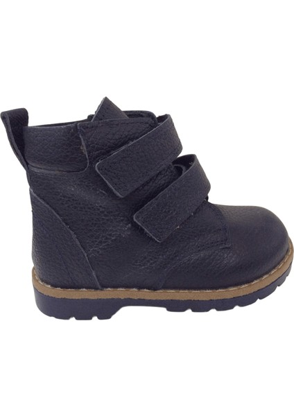 1001 Ridente K.lacivert-Kırmızı Bebe Erkek Çocuk Bot % 100 Deri Cırtlı