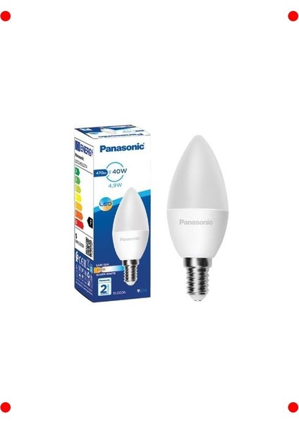 E14 LED Ampul (Sarı Işık, 4.9W, 2700K)
