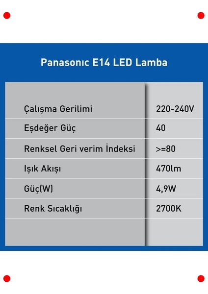 E14 LED Ampul (Sarı Işık, 4.9W, 2700K) indirimleri