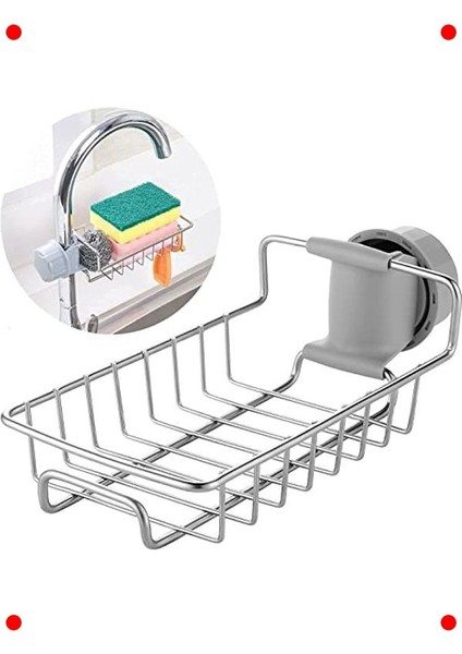 Paslanmaz Musluk Üstü Mutfak Düzenleyici Raf