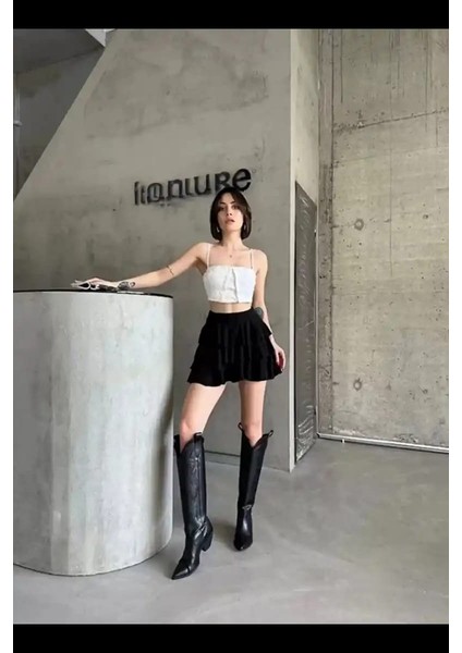 Kadın Mykonos Basic Etek - Siyah