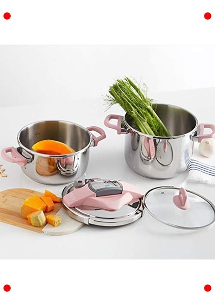 Ikili Düdüklü Tencere Seti (4l & 6l) - Pembe fiyatları