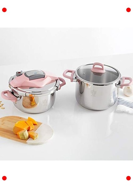 Ikili Düdüklü Tencere Seti (4l & 6l) - Pembe indirimleri