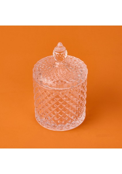 Baklava Desen Cam Kristal Şekerlik - Şeffaf - 8 cm modelleri