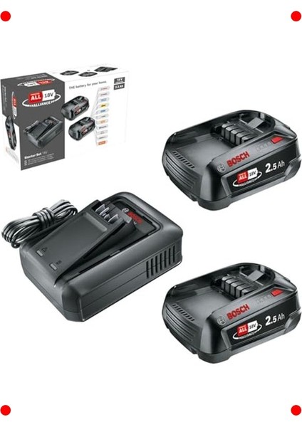 Akülü Aletler Için 18V Başlangıç Seti (2x2.5 Ah)