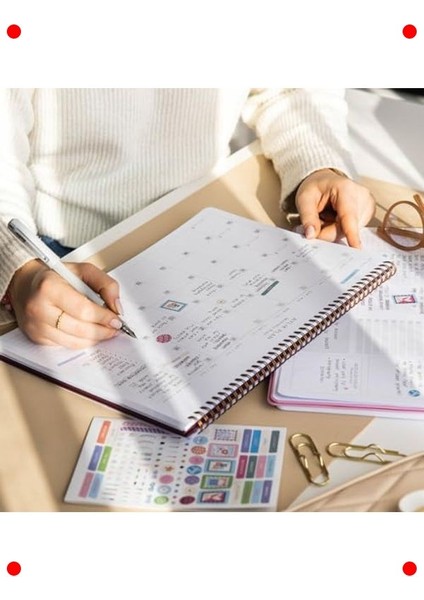 Süresiz Haftalık Spiralli Masaüstü Planlayıcı Siyah fırsatları