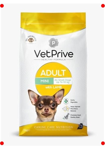 Kuzu Etli Yetişkin Mini Irk Köpek Maması 3 kg