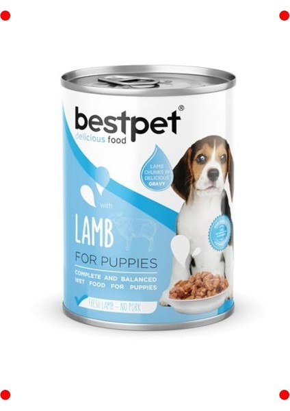 Yavru Köpek Soslu Kuzu Etli Yaş Mama, 12X400 gr
