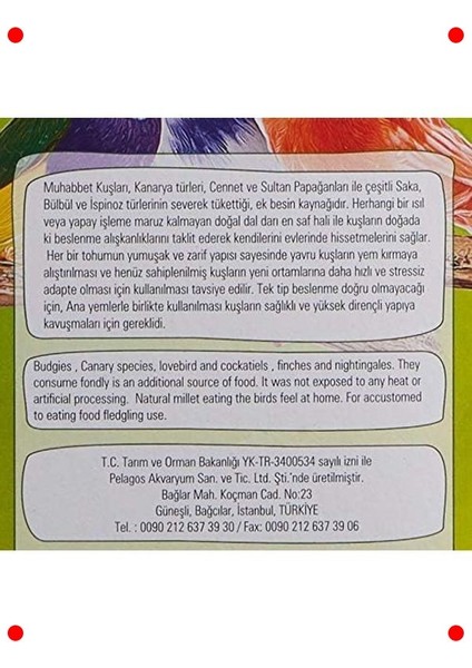 Kuşlar Için Doğal Dal Darı Ödülü 5'li Paket fırsatları
