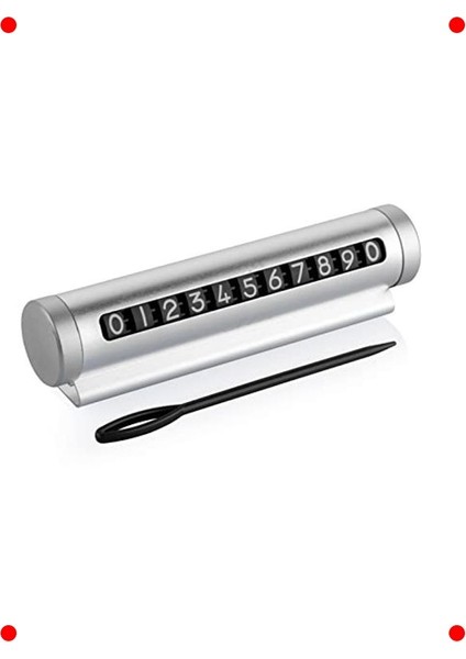 Çevirmeli Alüminyum Araç Içi Park Numaratörü Gümüş