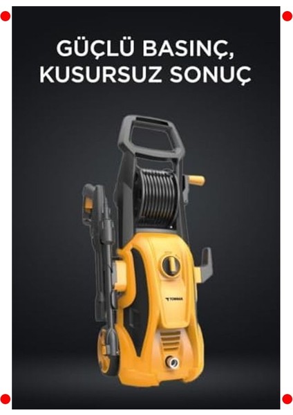 Sarı Yüksek Basınçlı Temizleme Makinesi 2000W 150 Bar modelleri