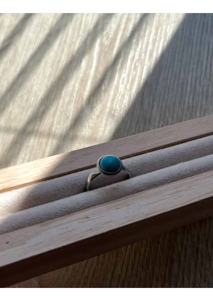 8 mm Firuze Taşı Ayarlanabilir Çelik Tel Yüzük El Yapımı fiyatları