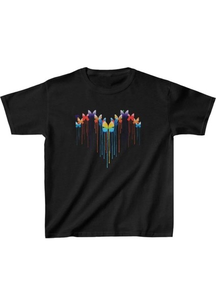 Çocuk Unisex Baskılı T-Shirt - Siyah