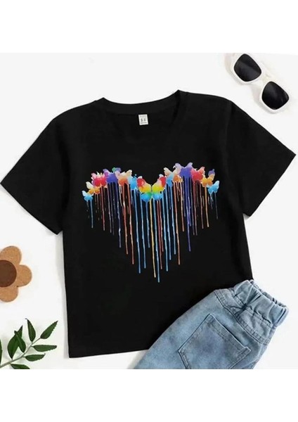 Çocuk Unisex Baskılı T-Shirt - Siyah fiyatları