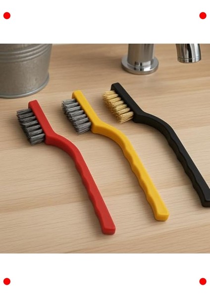 3'lü Tel Fırça Seti – Çelik, Pirinç, Naylon Temizleyici modelleri