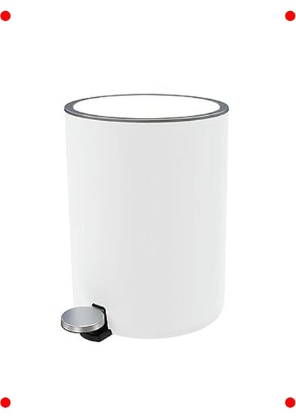 5 Litre Beyaz Pedallı Çöp Kovası | Hijyenik ve Şık