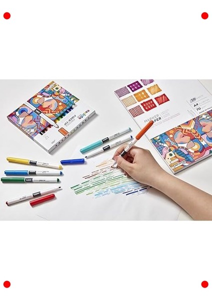Parlak Renkli Keçeli Boya Kalemi Seti - 12 Adet modelleri