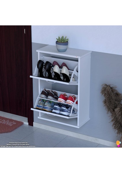 Umay Asma Kapı Önü 52X 78 x 26 Cm’ Lik 2 Düşer Kapak 4 Göz Bölmeli Ayakkabılık fırsatları