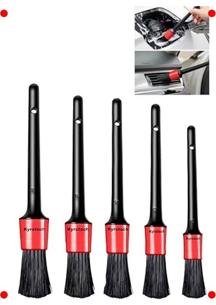 5'li Oto Detay Temizlik Fırça Seti