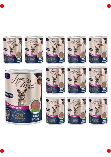 Yetişkin Köpek Biftekli Pate Yaş Mama - 12 x 400 gr