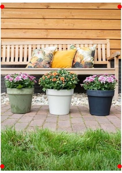 Gri Modern Plastik Saksı 25X23 cm fiyatları