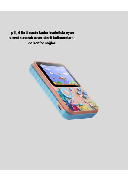 Techmrt Mini Retro Oyun Konsolu 500 Oyunlu 3.0 Inç Ekran ve Şarjlı Batarya modelleri