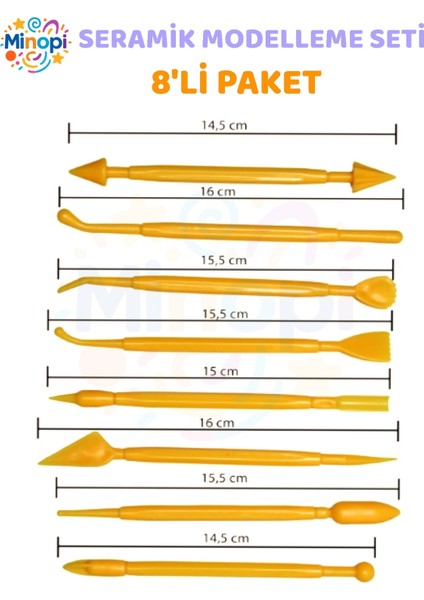 Marzipan Seti 8'li Şeker Hamuru Şekillendirme Çikolata Modelleme Pasta Figür Çiçek Yapma Seti