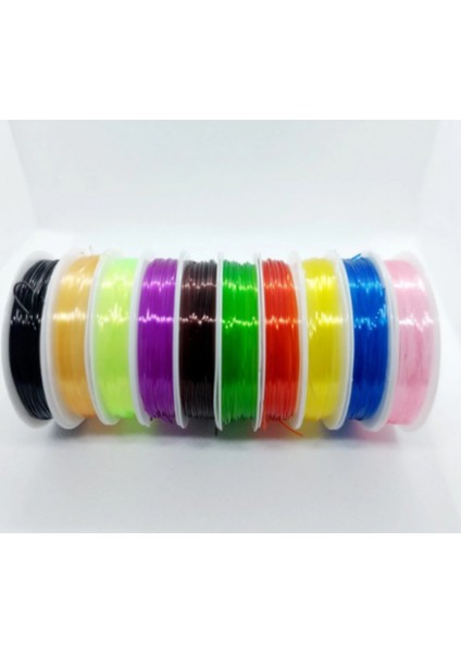 1 mm Esnek Misina , Lastikli Misina , Renkli Misina 10'lu Paket
