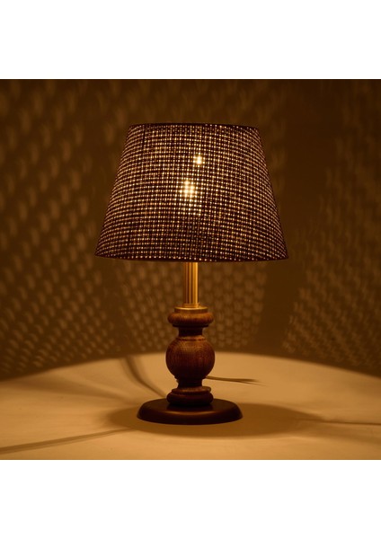 Lighting Fiona Ahşap Abajur - Ceviz Ayak / Kahverengi Başlık - 40 cm modelleri