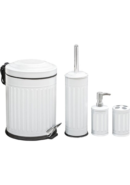 Bath Vintage 4'lü Banyo Seti - Beyaz fiyatları