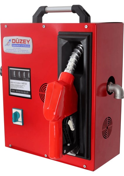 Düzey 220 Volt 1'' Sayaçlı Kapaklı Tip Otomatik Mazot Aktarma (Tabanca + Sayaç + Pompa + Hortum)
