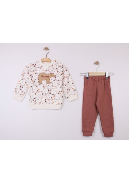 Bear Baskılı Erkek Bebe Takım