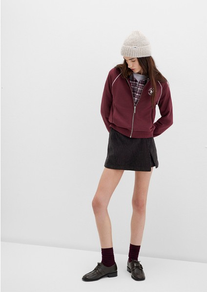 Kadife Kahverengi Şort Etek 1410234-90892