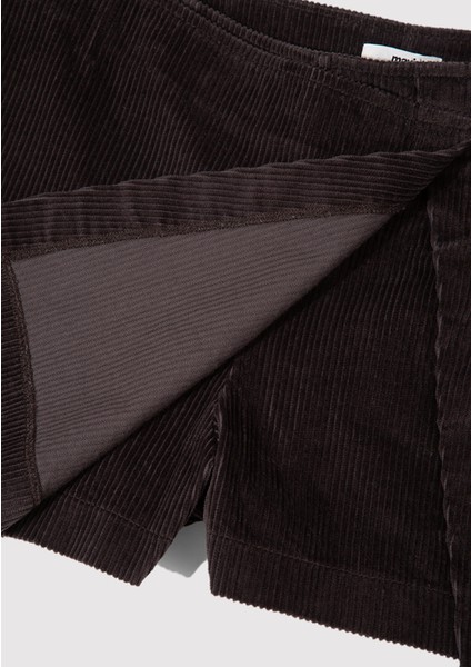 Kadife Kahverengi Şort Etek 1410234-90892