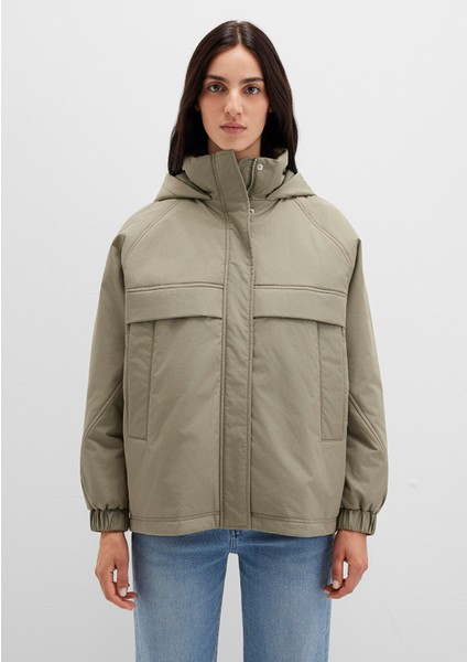 Su Itici Kapüşonlu Haki Ceket 1110348-71818
