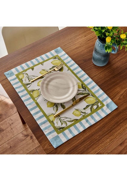 Soft Lime Cello Elvid 2'li Amerikan Servis - Renkli - 35X50 cm