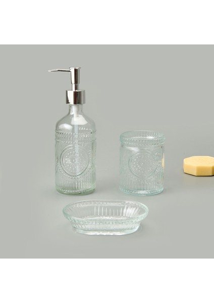 Bath 3'lü Cam Banyo Sıvı Sabunluk Seti - Şeffaf fiyatları