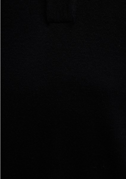 Düğmeli Siyah Yün Kazak 0710382-900