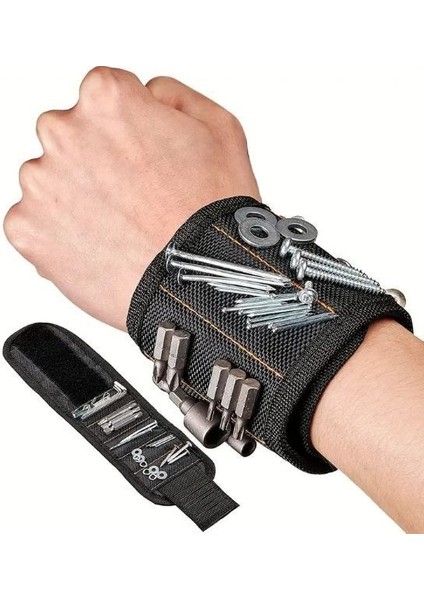 Ricevitore Manyetik Bileklik-10 Güçlü Mıknatıslı Profesyonel Vida Tutucu Bileklik(Universal Beden) fırsatları
