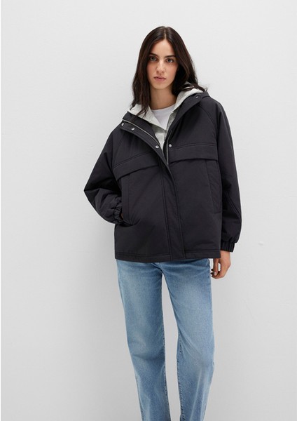 Su Itici Kapüşonlu Siyah Ceket 1110348-900