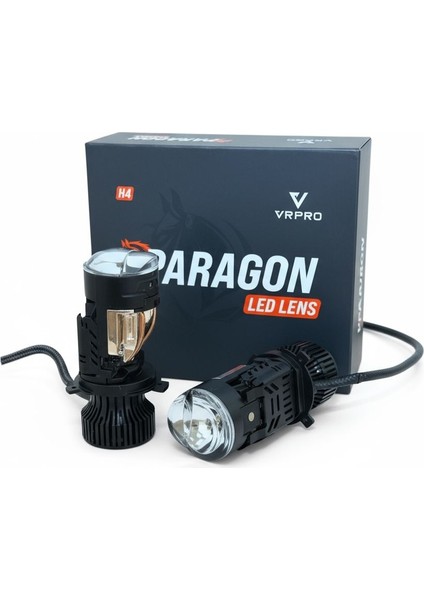 H4 Mercekli LED Zenon 60W Güç 23.000LÜMEN Pragon LED Zenon Şimşek Etkili 12-24V Uzun Ömürlü Güçlü Çizgisel Odak