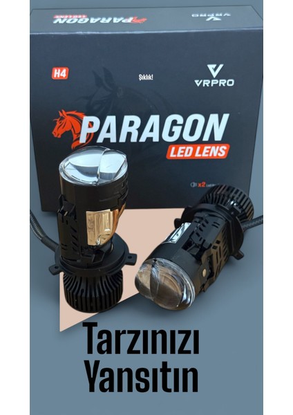 H4 Mercekli LED Zenon 60W Güç 23.000LÜMEN Pragon LED Zenon Şimşek Etkili 12-24V Uzun Ömürlü Güçlü Çizgisel Odak indirimleri