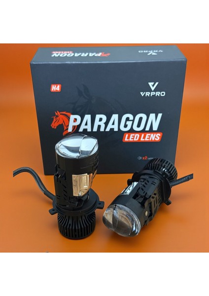 H4 Mercekli LED Zenon 60W Güç 23.000LÜMEN Pragon LED Zenon Şimşek Etkili 12-24V Uzun Ömürlü Güçlü Çizgisel Odak