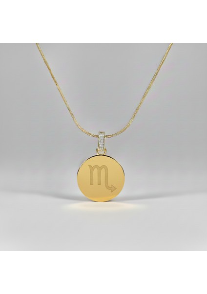316L Altın Kaplama Akrep Burcu Kadın Kolye – Lazer Işlemeli Zodyak Sembolü – Paslanmaz Çelik Zincir fiyatları
