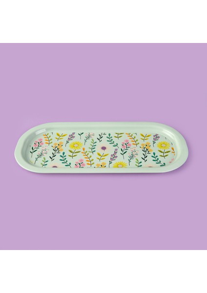 Flowers Sunumluk Tepsi - Renkli - 34,9X15,9 cm