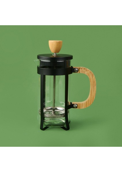 Bambu French Press - Siyah / Açık Kahverengi / Şeffaf - 350 ml
