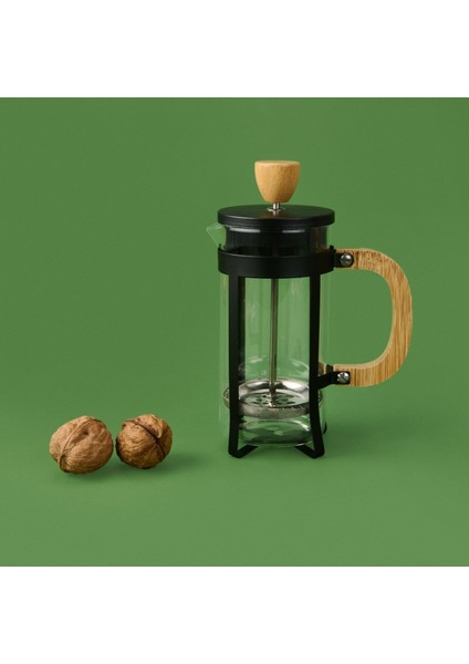 Bambu French Press - Siyah / Açık Kahverengi / Şeffaf - 350 ml fiyatları