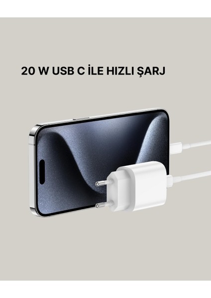 iPhone ve iPad Uyumlu 20W Güvenli Usb-C Hızlı Şarj Adaptörü indirimleri