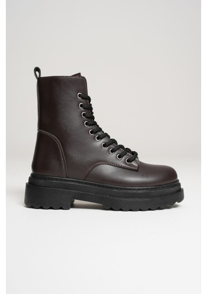 Cool Premium Özel Tasarım Kışlık Acı Kahve Kalın Tabanlı Kadın Bot modelleri